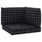 Palettenkissen 3 Stk. Schwarz Karomuster Oxford-Gewebe Palettenkissen 3 Stk. Schwarz Karomuster Oxford-Gewebe