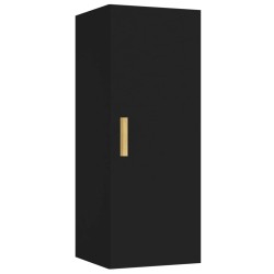 vidaXL Wandschrank Schwarz 34,5x34x90 cm Holzwerkstoff