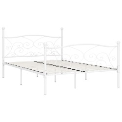 vidaXL Bettgestell mit Lattenrost Weiß Metall 120×200 cm