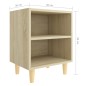 vidaXL Nachttisch mit Massivholz-Beinen Sonoma-Eiche 40x30x50cm vidaXL Nachttisch mit Massivholz-Beinen Sonoma-Eiche 40x30x50cm