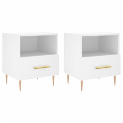 vidaXL Nachttische 2 Stk. Weiß 40x35x47,5 cm Holzwerkstoff