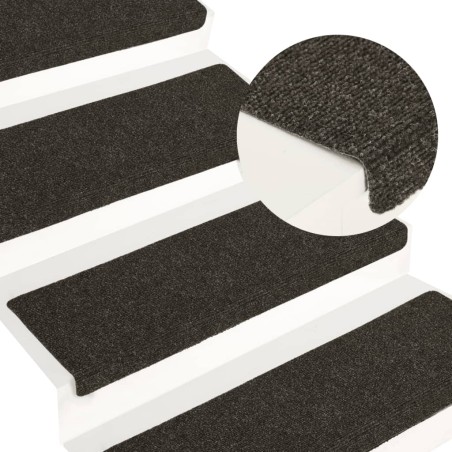 vidaXL Treppenmatten 15 Stk. Nadelvlies 65x21x4 cm Grau