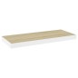 vidaXL Schweberegale 2 Stk. Eiche und Weiß 60x23,5x3,8 cm MDF vidaXL Schweberegale 2 Stk. Eiche und Weiß 60x23,5x3,8 cm MDF