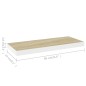 vidaXL Schweberegale 2 Stk. Eiche und Weiß 60x23,5x3,8 cm MDF vidaXL Schweberegale 2 Stk. Eiche und Weiß 60x23,5x3,8 cm MDF