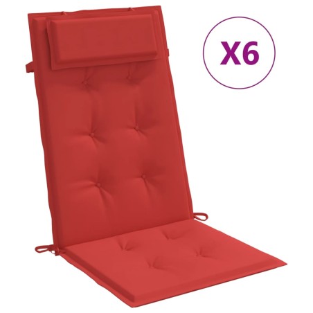 vidaXL Hochlehner-Auflagen 6 Stk. Rot Oxford-Gewebe