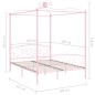 vidaXL Himmelbett-Gestell Rosa Metall 160 x 200 cm