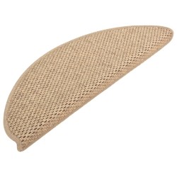 vidaXL Treppenmatten Selbstklebend Sisal-Optik 15 Stk. 65x21x4 cm Sand