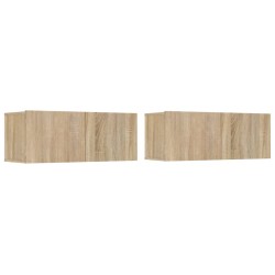 vidaXL TV-Schränke 2 Stk. Sonoma-Eiche 80x30x30 cm Holzwerkstoff