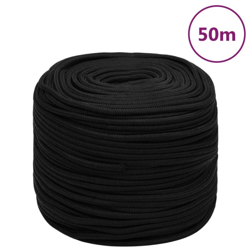 vidaXL Arbeitsseil Schwarz 10 mm 50 m Polyester vidaXL Arbeitsseil Schwarz 10 mm 50 m Polyester