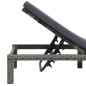 vidaXL Sonnenliege mit Auflage Poly Rattan Anthrazit vidaXL Sonnenliege mit Auflage Poly Rattan Anthrazit
