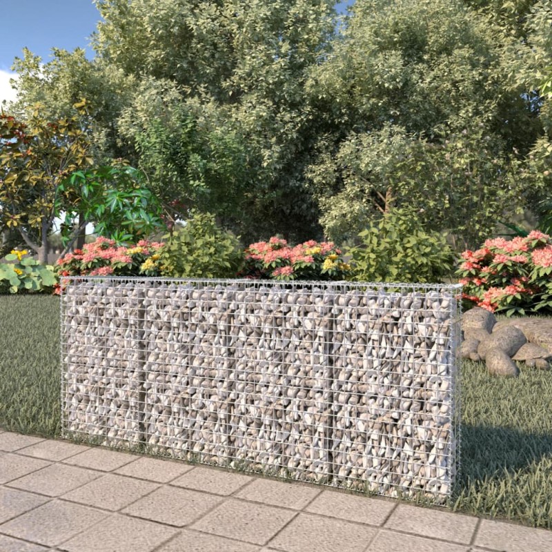 vidaXL Gabionenwand mit Abdeckung Verzinkter Stahl 200×20×85 cm vidaXL Gabionenwand mit Abdeckung Verzinkter Stahl 200×20×85 cm