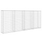 vidaXL Gabionenwand mit Abdeckung Verzinkter Stahl 200×20×85 cm vidaXL Gabionenwand mit Abdeckung Verzinkter Stahl 200×20×85 cm