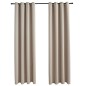 vidaXL Verdunkelungsvorhänge mit Metallösen 2 Stk. Beige 140x245 cm vidaXL Verdunkelungsvorhänge mit Metallösen 2 Stk. Beige 140x245 cm