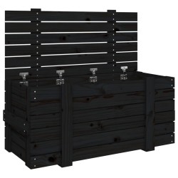 vidaXL Truhe Schwarz 91x40,5x42 cm Massivholz Kiefer