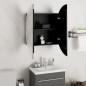 vidaXL Badezimmerschrank mit Rundem Spiegel & LED Schwarz 54x54x17,5cm vidaXL Badezimmerschrank mit Rundem Spiegel & LED Schwarz 54x54x17,5cm