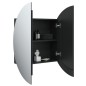 vidaXL Badezimmerschrank mit Rundem Spiegel & LED Schwarz 54x54x17,5cm vidaXL Badezimmerschrank mit Rundem Spiegel & LED Schwarz 54x54x17,5cm