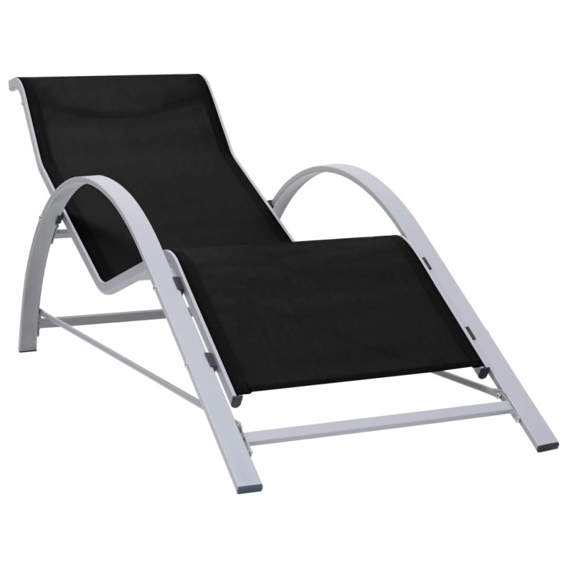 vidaXL Sonnenliege Textilene und Aluminium Schwarz vidaXL Sonnenliege Textilene und Aluminium Schwarz