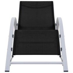 vidaXL Sonnenliege Textilene und Aluminium Schwarz