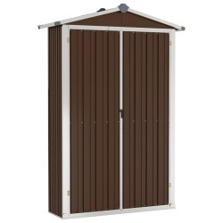 vidaXL Geräteschuppen Braun 116x45x175 cm Verzinkter Stahl