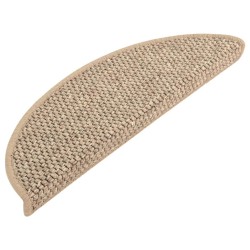 vidaXL Treppenmatten Selbstklebend Sisal 15 Stk. 56x17x3cm Dunkelbeige