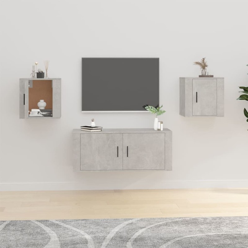 vidaXL TV-Wandschränke 2 Stk. Betongrau 40x34,5x40 cm vidaXL TV-Wandschränke 2 Stk. Betongrau 40x34,5x40 cm