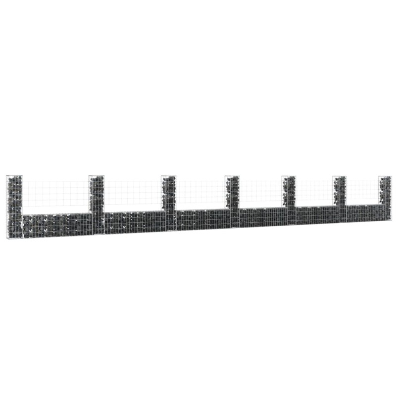 vidaXL Gabionenkorb U-Form mit 7 Säulen Eisen 740x20x100 cm vidaXL Gabionenkorb U-Form mit 7 Säulen Eisen 740x20x100 cm