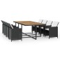 vidaXL 13-tlg. Garten-Essgruppe mit Auflagen Poly Rattan Schwarz vidaXL 13-tlg. Garten-Essgruppe mit Auflagen Poly Rattan Schwarz
