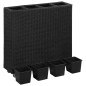 vidaXL Garten-Hochbeet mit 4 Töpfen 80x22x79 cm Poly Rattan Schwarz vidaXL Garten-Hochbeet mit 4 Töpfen 80x22x79 cm Poly Rattan Schwarz