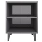 vidaXL Nachttische mit Metallbeinen 2 Stk. Hochglanz-Grau 40x30x50 cm vidaXL Nachttische mit Metallbeinen 2 Stk. Hochglanz-Grau 40x30x50 cm