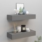 vidaXL Wand-Schubladenregale 2 Stk. Grau 60x23,5x10 cm MDF vidaXL Wand-Schubladenregale 2 Stk. Grau 60x23,5x10 cm MDF