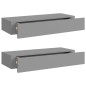 vidaXL Wand-Schubladenregale 2 Stk. Grau 60x23,5x10 cm MDF vidaXL Wand-Schubladenregale 2 Stk. Grau 60x23,5x10 cm MDF