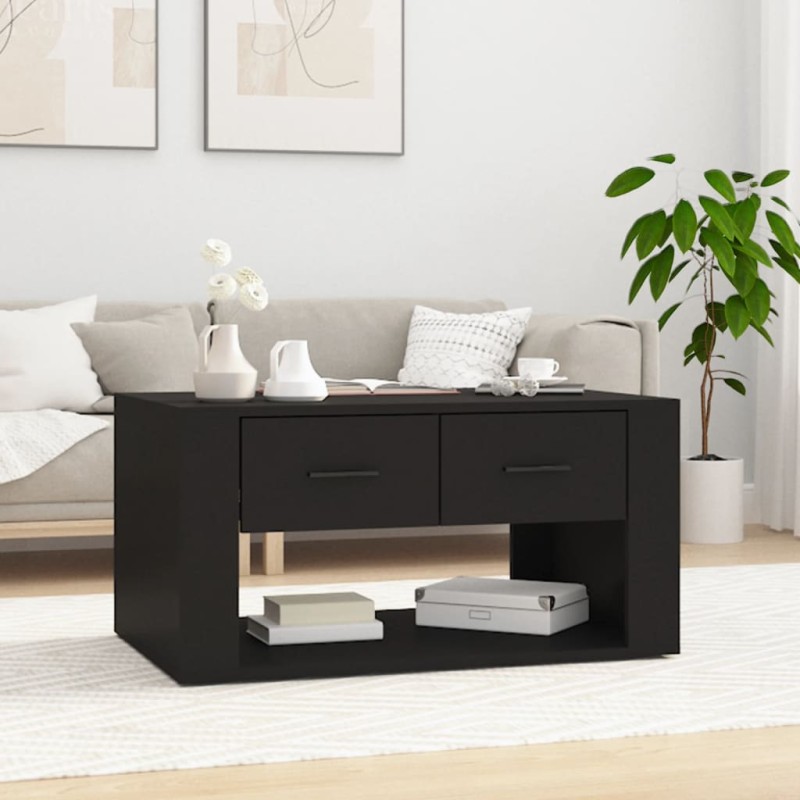 vidaXL Couchtisch Schwarz 80x50x40 cm Holzwerkstoff vidaXL Couchtisch Schwarz 80x50x40 cm Holzwerkstoff