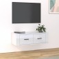 vidaXL TV-Wandschrank Hochglanz-Weiß 80x36x25 cm Holzwerkstoff