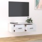 vidaXL TV-Wandschrank Hochglanz-Weiß 80x36x25 cm Holzwerkstoff