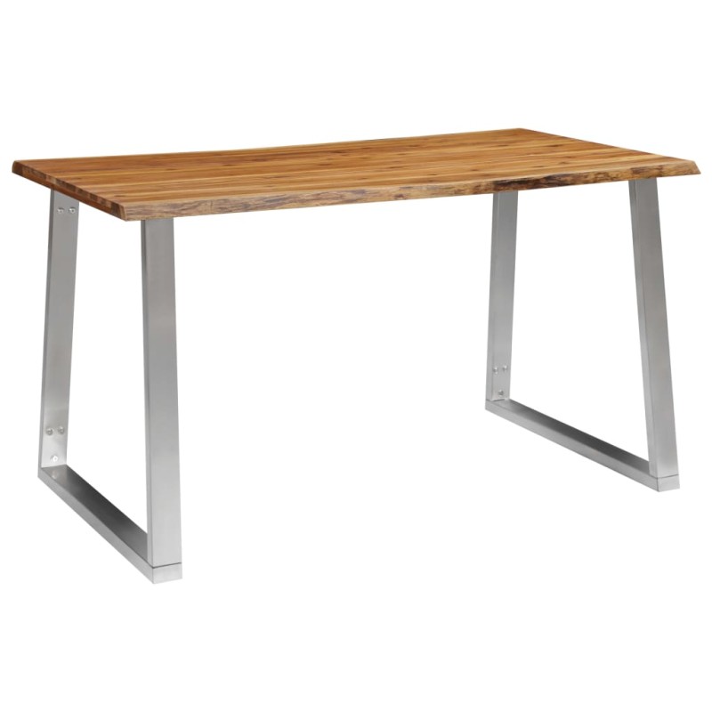 vidaXL Esstisch 140×80×75 cm Akazie Massivholz und Edelstahl vidaXL Esstisch 140×80×75 cm Akazie Massivholz und Edelstahl