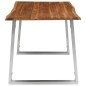 vidaXL Esstisch 140×80×75 cm Akazie Massivholz und Edelstahl vidaXL Esstisch 140×80×75 cm Akazie Massivholz und Edelstahl