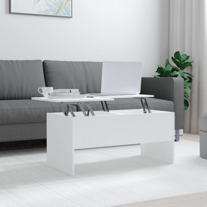 vidaXL Couchtisch Weiß 102x50,5x46,5 cm Holzwerkstoff vidaXL Couchtisch Weiß 102x50,5x46,5 cm Holzwerkstoff