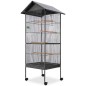 vidaXL Vogelkäfig mit Dach Stahl Schwarz 66x66x155 cm vidaXL Vogelkäfig mit Dach Stahl Schwarz 66x66x155 cm