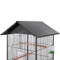 vidaXL Vogelkäfig mit Dach Stahl Schwarz 66x66x155 cm vidaXL Vogelkäfig mit Dach Stahl Schwarz 66x66x155 cm