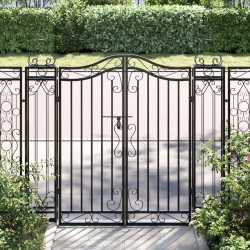 vidaXL Gartentor Schwarz 121x8x100 cm Schmiedeeisen 
