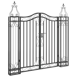 vidaXL Gartentor Schwarz 121x8x100 cm Schmiedeeisen 