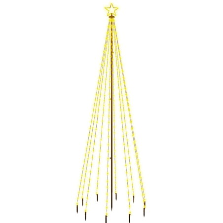 vidaXL LED-Weihnachtsbaum mit Erdnägeln Warmweiß 310 LEDs 300 cm