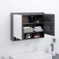 vidaXL Spiegelschrank fürs Bad 80x15x60 cm MDF Glänzend Grau vidaXL Spiegelschrank fürs Bad 80x15x60 cm MDF Glänzend Grau