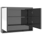 vidaXL Spiegelschrank fürs Bad 80x15x60 cm MDF Glänzend Grau vidaXL Spiegelschrank fürs Bad 80x15x60 cm MDF Glänzend Grau