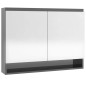 vidaXL Spiegelschrank fürs Bad 80x15x60 cm MDF Glänzend Grau vidaXL Spiegelschrank fürs Bad 80x15x60 cm MDF Glänzend Grau