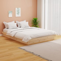 vidaXL Massivholzbett 135x190 cm