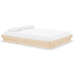 vidaXL Massivholzbett 135x190 cm