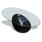 vidaXL Couchtisch mit Ovaler Glasplatte Hochglanz Schwarz vidaXL Couchtisch mit Ovaler Glasplatte Hochglanz Schwarz