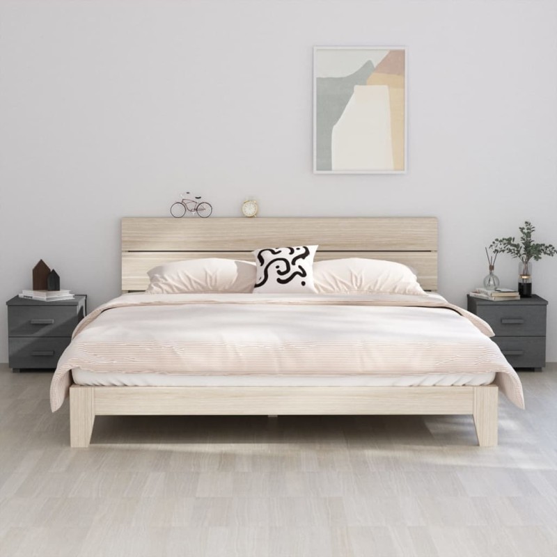 vidaXL Nachttische HAMAR 2 Stk. Dunkelgrau 40x35x44,5 cm Massivholz vidaXL Nachttische HAMAR 2 Stk. Dunkelgrau 40x35x44,5 cm Massivholz