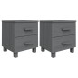 vidaXL Nachttische HAMAR 2 Stk. Dunkelgrau 40x35x44,5 cm Massivholz vidaXL Nachttische HAMAR 2 Stk. Dunkelgrau 40x35x44,5 cm Massivholz